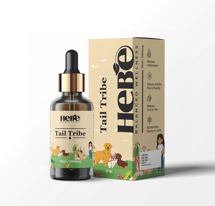 Hebe Tail Tribe | 2000 mg Broad Spectrum CBD Oil for Pets Anxiety.