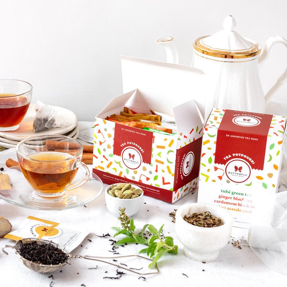 Butterfly Ayurveda- Tea Potpourri | Perfect Traveler's Tea-kitTea & InfusionsButterfly Ayurveda Tea - Herbal Tea Traveler's Kit | 20 Bags