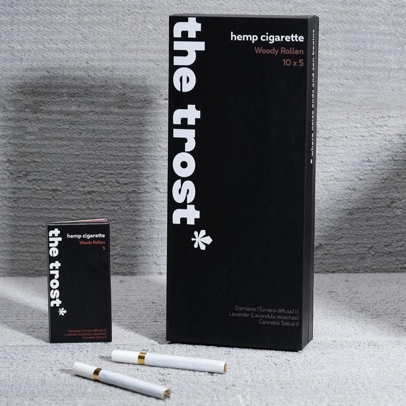 The Trost- Hemp Herbal Cigarette - Woody Rollen (10x5 pack)Hemp CigarrettsTrost Hemp Herbal Cigarettes - Woody Rollen | 100% Nicotine-Free