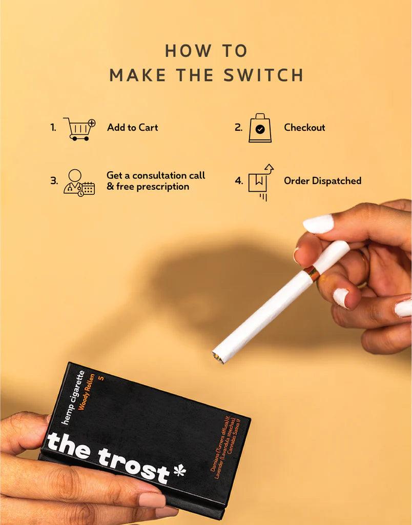 The Trost Hemp Herbal Cigarettes (Woody Rollen)Herbal CigaretteThe Trost Hemp Cigarette Woody Rollen | CBD Store India