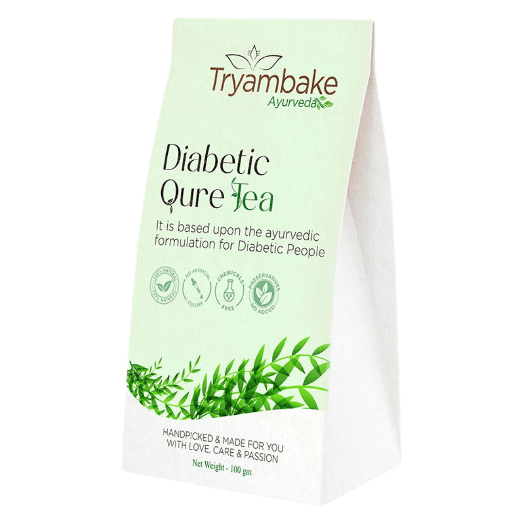 Tryambake Ayurveda Diabetic Qure Tea | Herbal Blend for Blood Sugar Support.