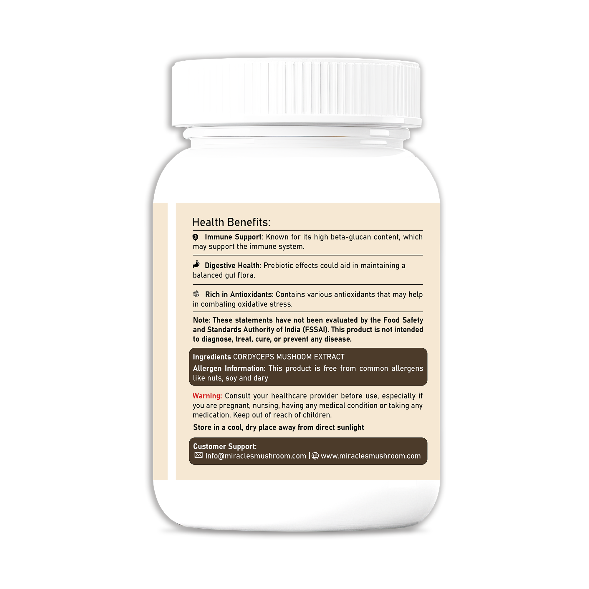 Miracles Mushroom Turkey Tail Mushroom Extract Capsules - 100% Fruit Body Extract - 60 Capsules.