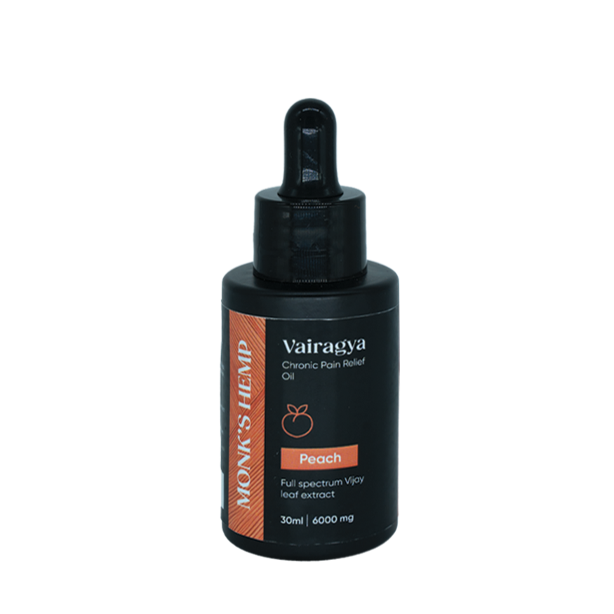 Monk's Hemp Vairagya - The Ultimate Relief CBD Oil (1:1) - Peach - CBD Store India