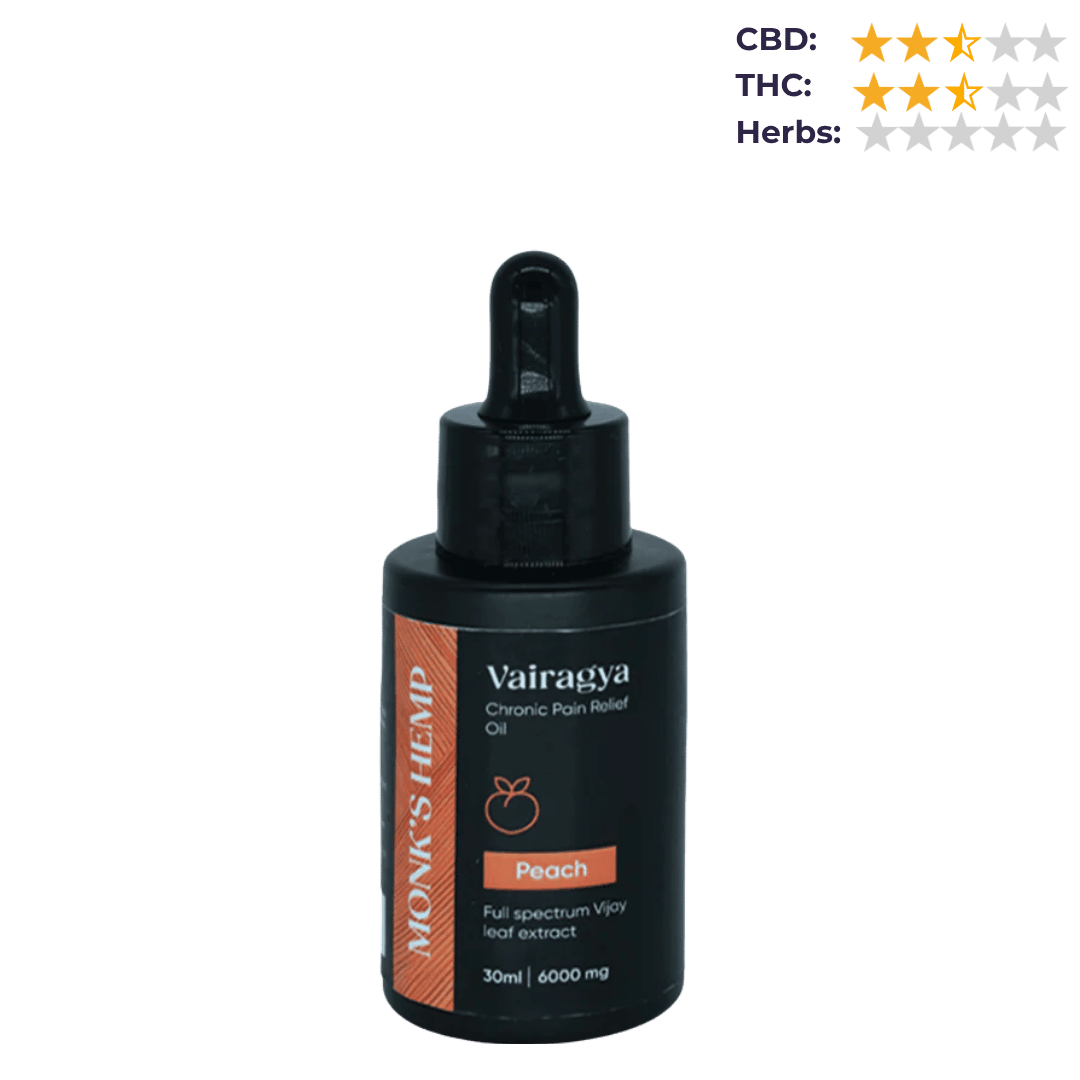 Monk's Hemp Vairagya - The Ultimate Relief CBD Oil (1:1) - Peach.