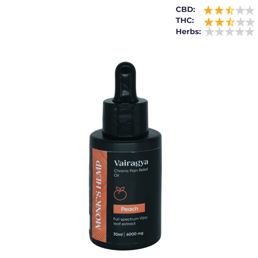 Monk's Hemp Vairagya - The Ultimate Relief Cannabis Oil (1:1) - Peach (30ML).