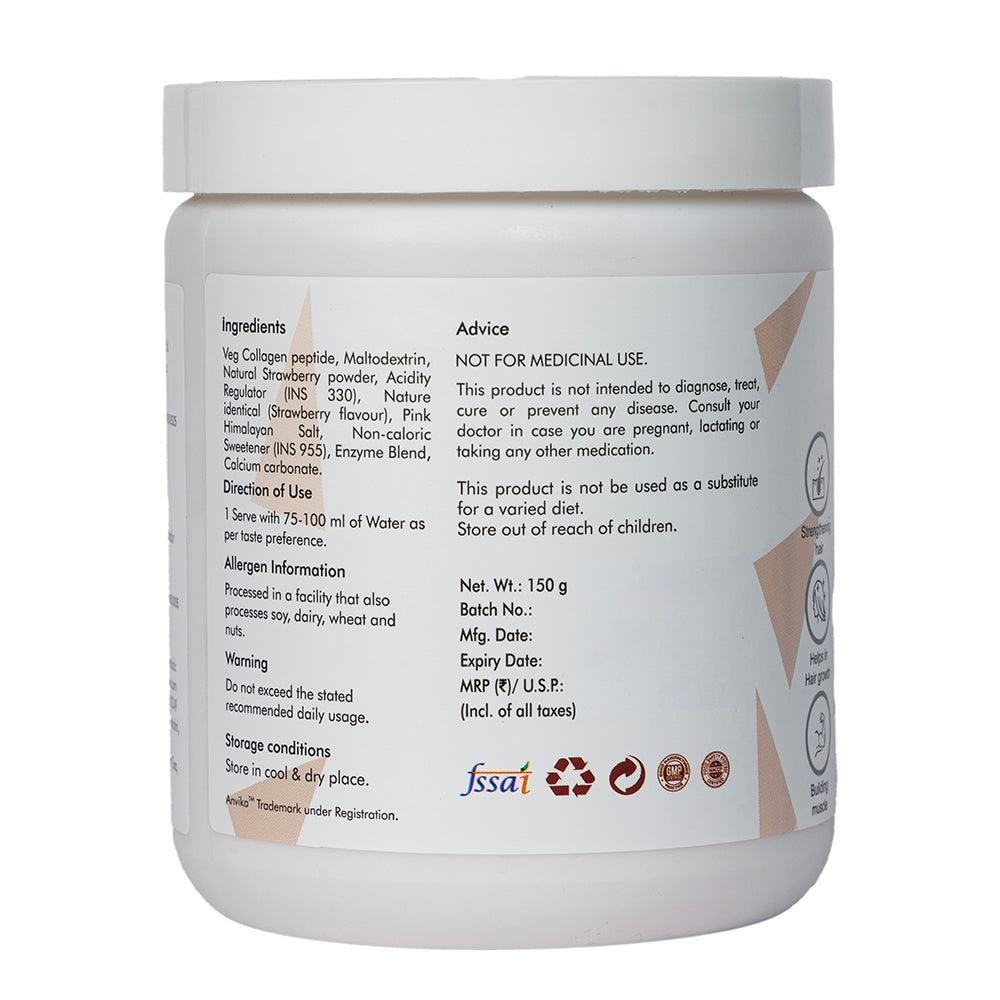 Anvika Veg Collagen 150 gm Strawberry Flavored for Skin & Hair.