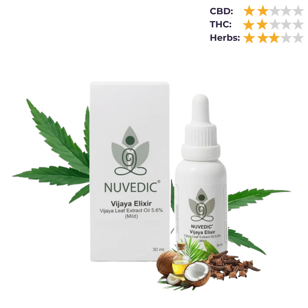 Nuvedic Vijaya Elixir 5.6% | Mild Ayurvedic Cannabis Leaf Extract Oil 30ml.