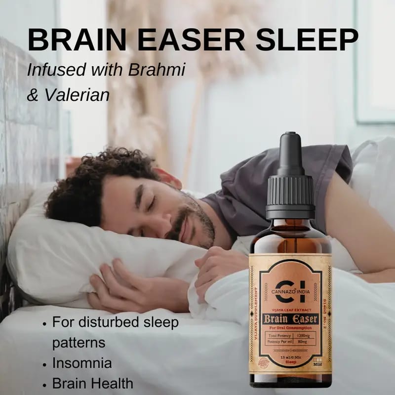 Cannazo Brain Easer Sleep- Medical Cannabis Tincture w Valerian & Brahmi - CBD Store India