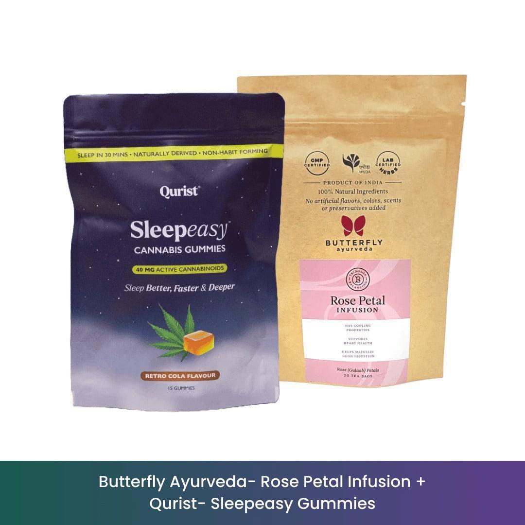 Freedom to Heal Bundle: Free Rose Petal Infusion with Qurist Sleepeasy Gummies.