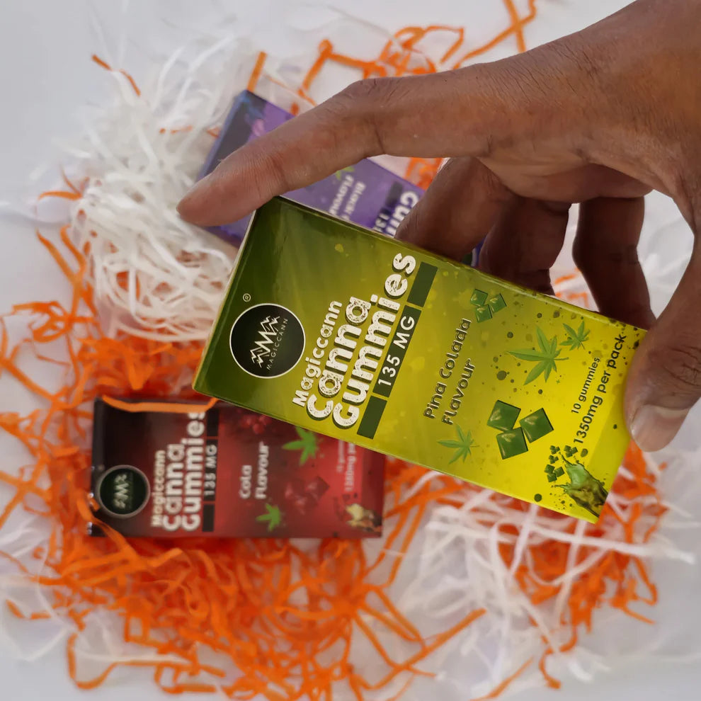 Magiccann Canna Gummies – Pina colada Premium Cannabis infused gummies, Extra Strong : 1350Mg (10 x 135mg).