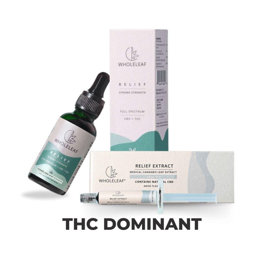 Wholeleaf- Relief THC Dominant Cannabis Extract and Cannabis Oil.
