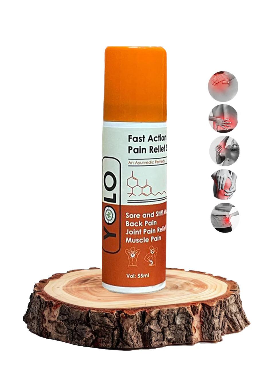 Yolo Fast Action Pain Relief Spray 50mlPain Relief SprayYolo Pain Relief Spray - Fast Pain Relief Spray | Ayurvedic, Anti-inflammatory, 50ml