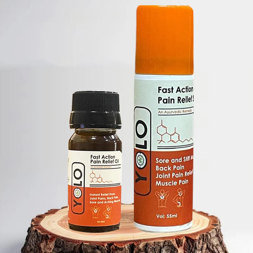 Yolo Fast Action Pain Relief Spray and Oil Combo.