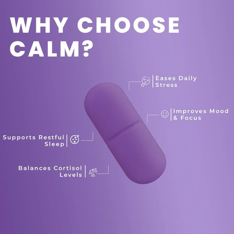 Rooted Actives Calm KSM-66 Ashwagandha, Magnesium Glycinate & L-Theanine Tablets | Daily Calm Routine