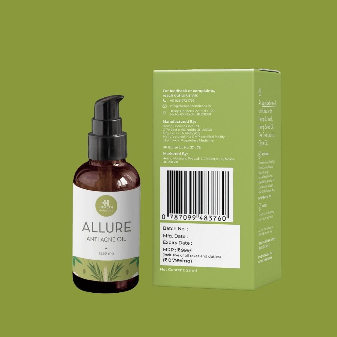 Health Horizon Allure | Anti-Acne Oil | Hemp Oil for Skin and Face - CBD Store India