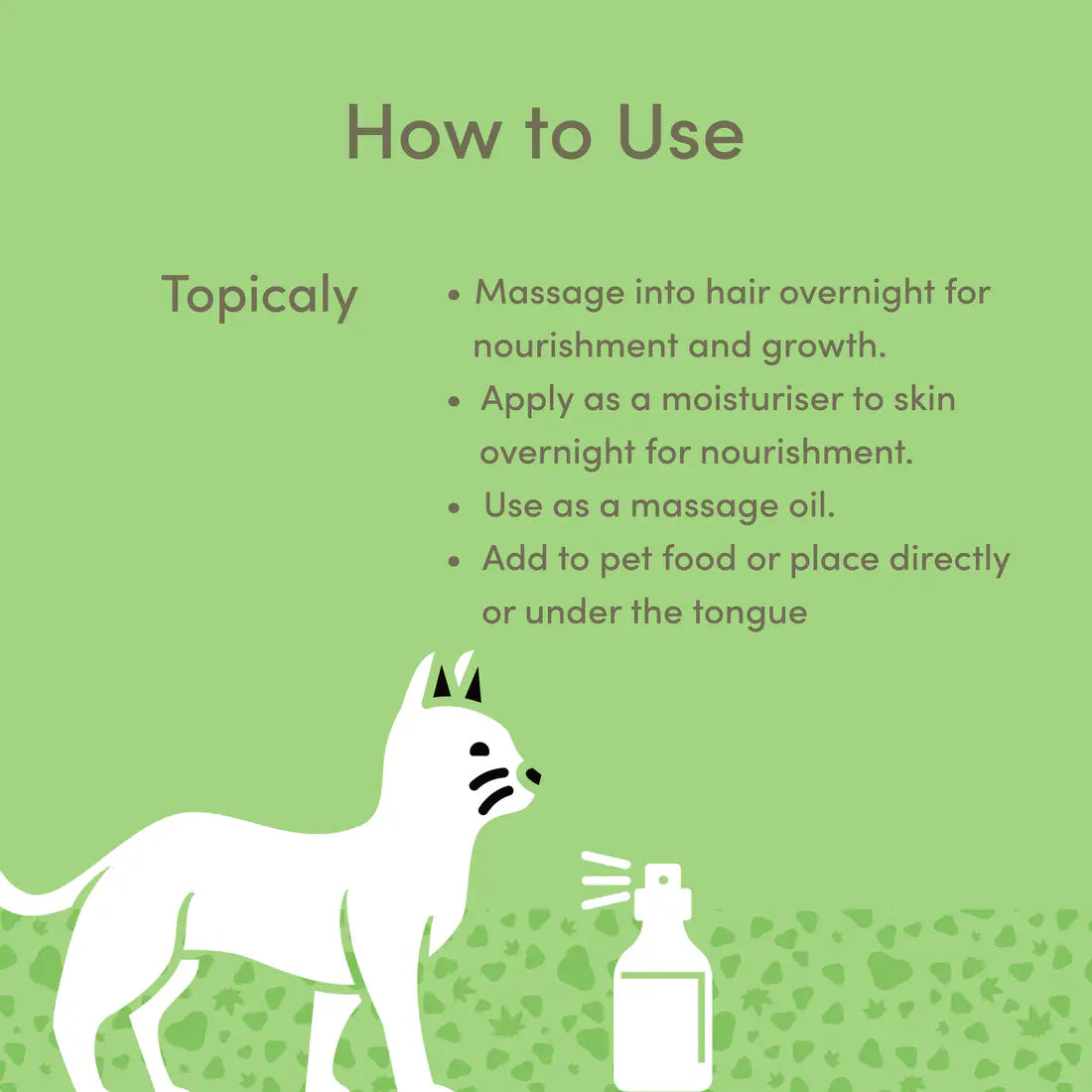 Vedic Tails Hemp Seed Oil for Dogs Cats 50ml | Topical, Oral.