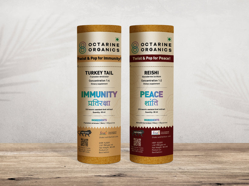 Octarine Organics Inner Healer Combo – Reishi & Turkey Tail Mushroom Extracts