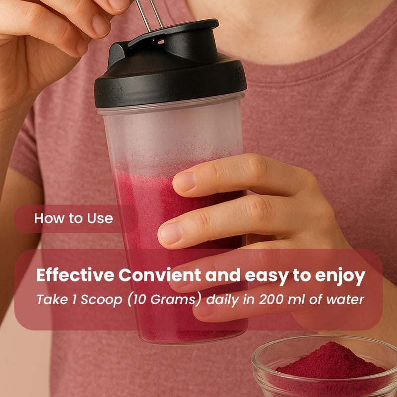 Rooted Actives Power Beets Drink Mix - Beetroot, BCAAs, L-Arginine & L-Carnitine (Watermelon Mint, 250g)