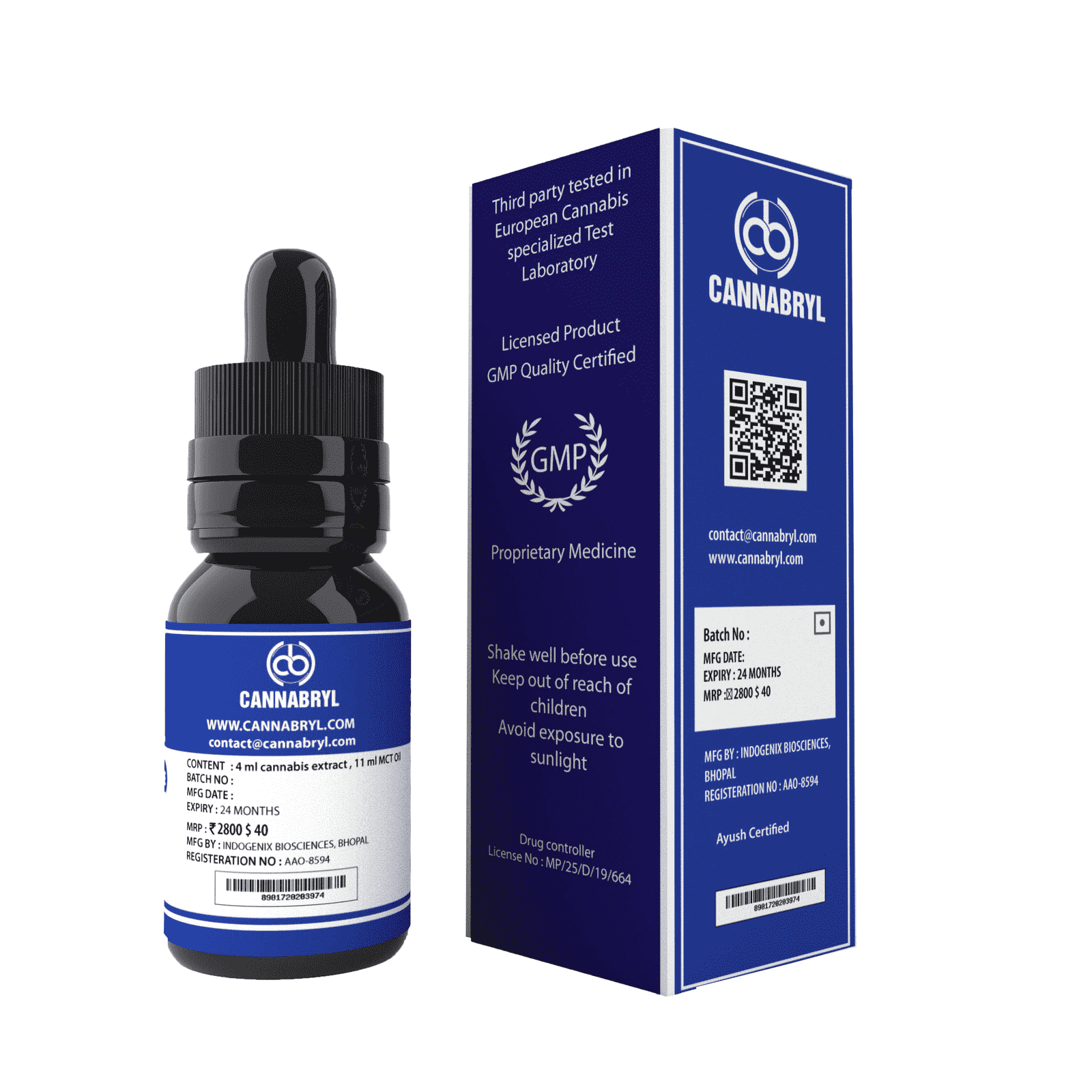 Cannabryl RAW Tincture 4:1 1000 mg 15 ml [CBD Oil Dominant].