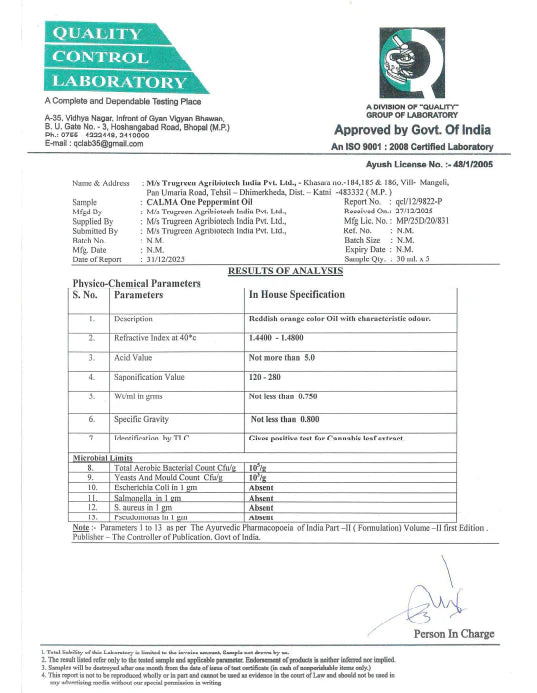 Calma One – Vijaya (Cannabis) Extract Oil 200mg/ml Full Spectrum