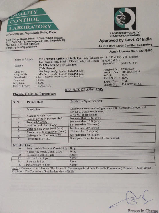 Calma Anti Anxiety Cannabis Gummies – Stress Relief Vijaya Gummies (90 mg per gummy)