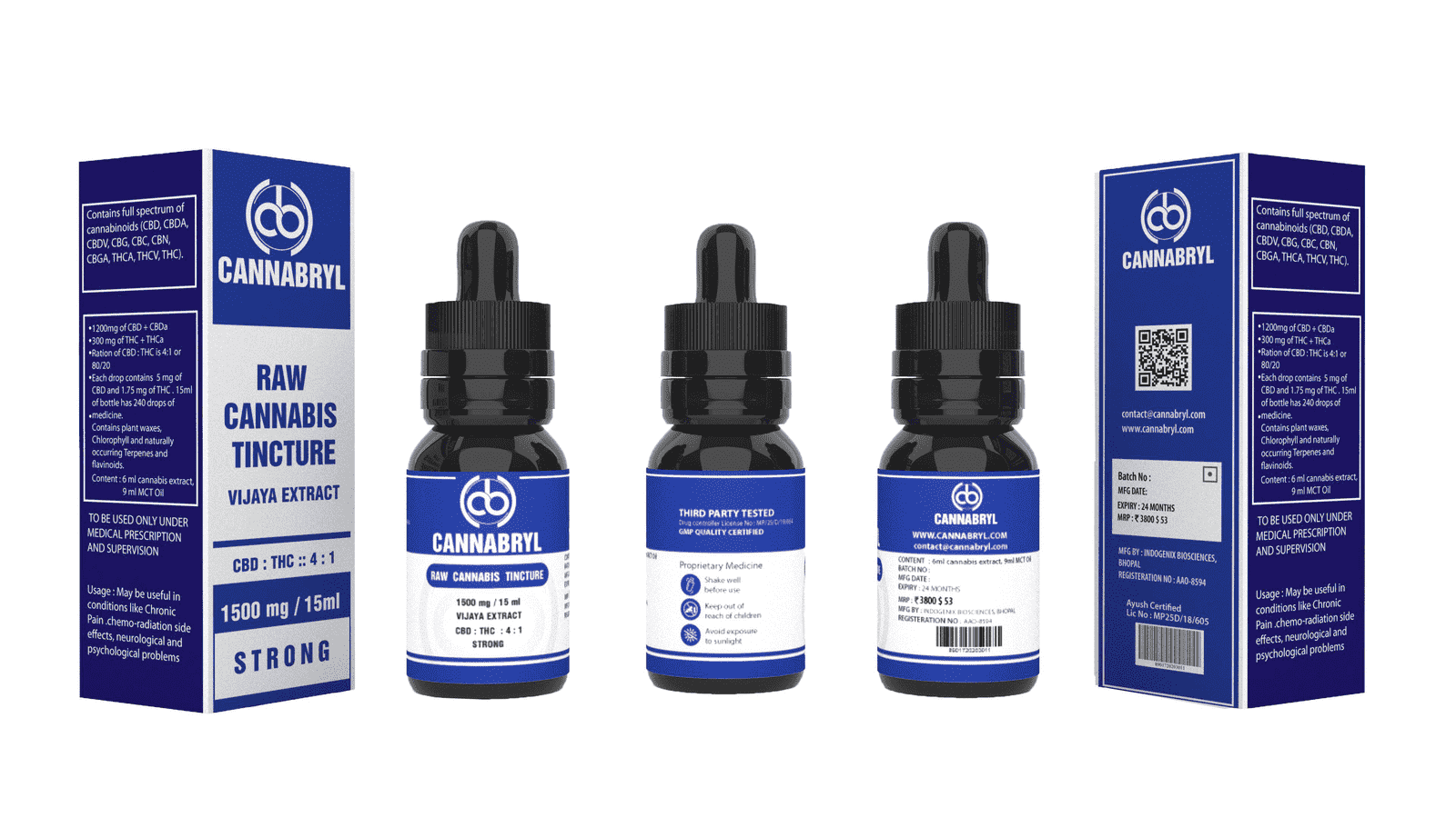 Cannabryl - Raw Vijaya Tincture 4:1 - 1500mg CannabinoidsVajaya Extract