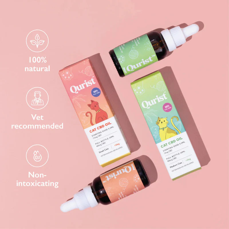 Qurist CBD Oil for Cats - 450mg/900mg (100% THC free).