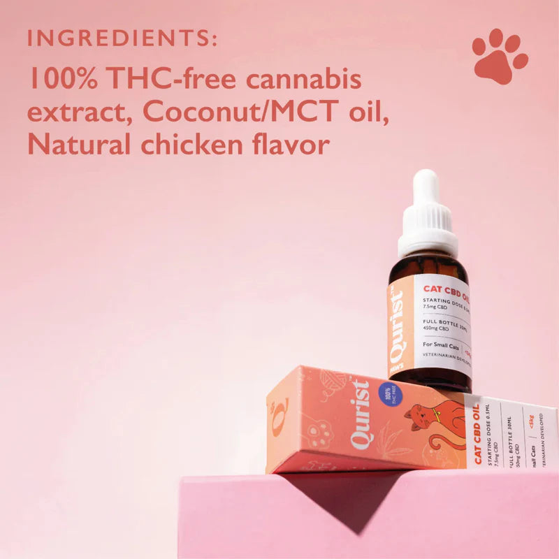Qurist CBD Oil for Cats - 450mg/900mg (100% THC free).