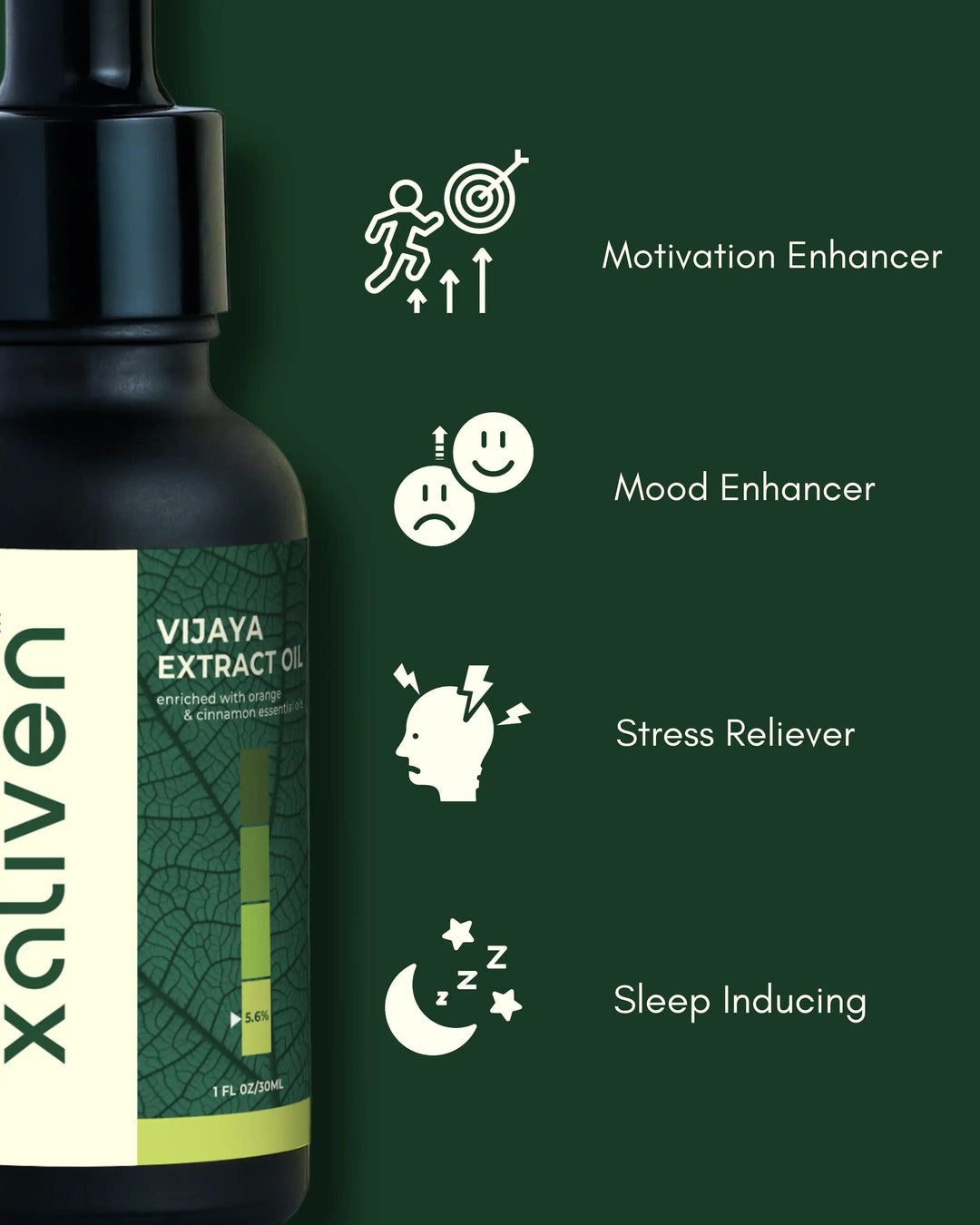 Xaliven- Vijaya Full Spectrum Oil for Focus & Calm- CBD, THC & other Cannabinoids - 5.6%(1680mg)CBD OilXaliven Vijaya CBD Oil - Focus & Calm | Lab-Tested Quality