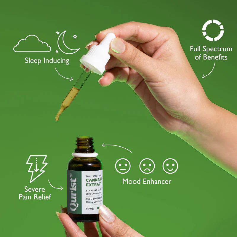 Qurist CBD + THC Oil - Strong 1400mg CBD + 600mg THC.