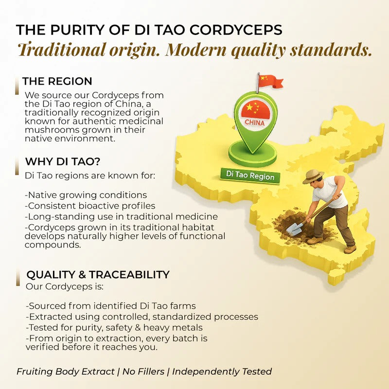 Rooted Actives Cordyceps Militaris Extract Capsules - Adenosine & Cordycepin Standardised | Everyday Energy Routine