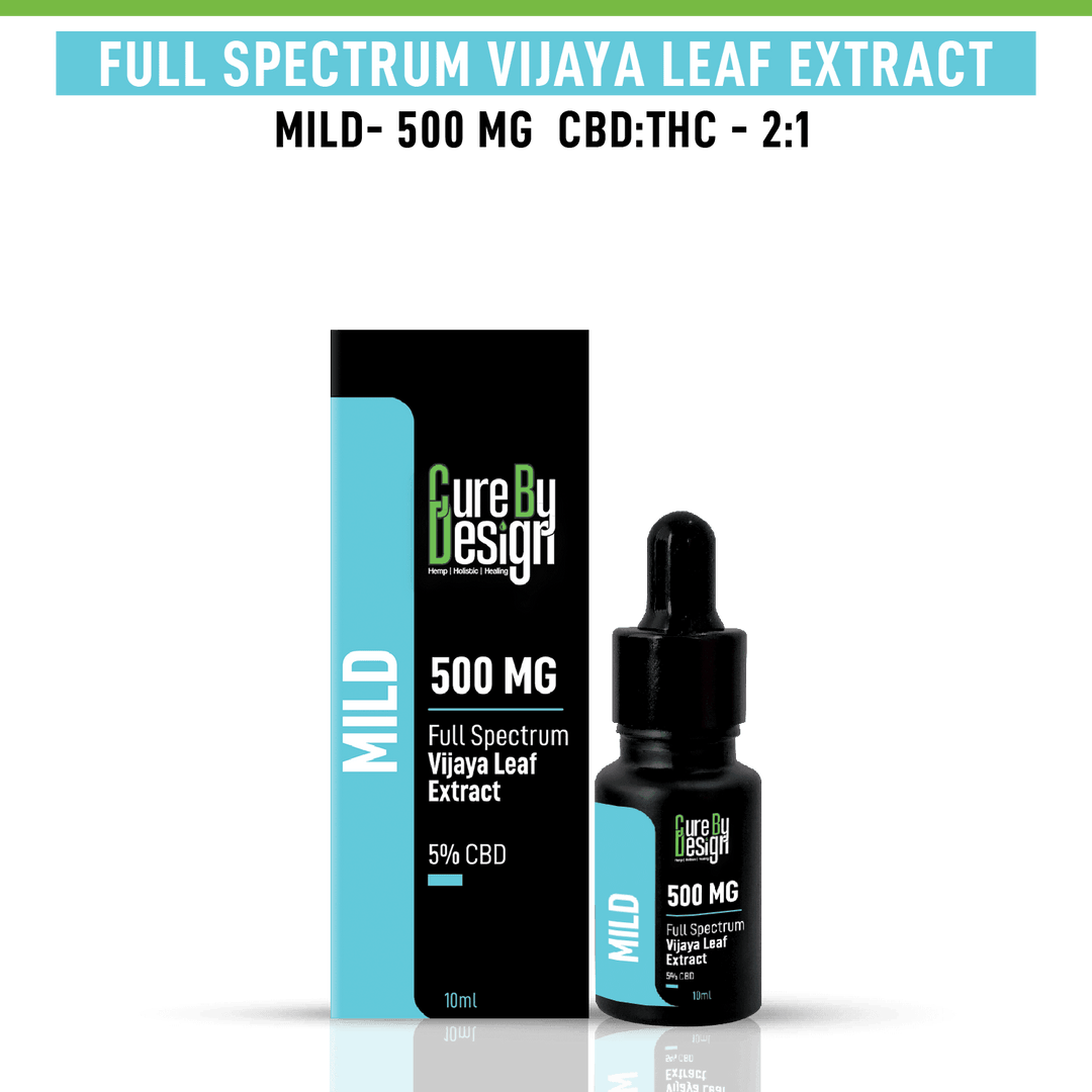 Cbd Oil - Cure By Design - Full-Spectrum Vijaya Leaf Extract, 5% CBD, 500MG (Mild)