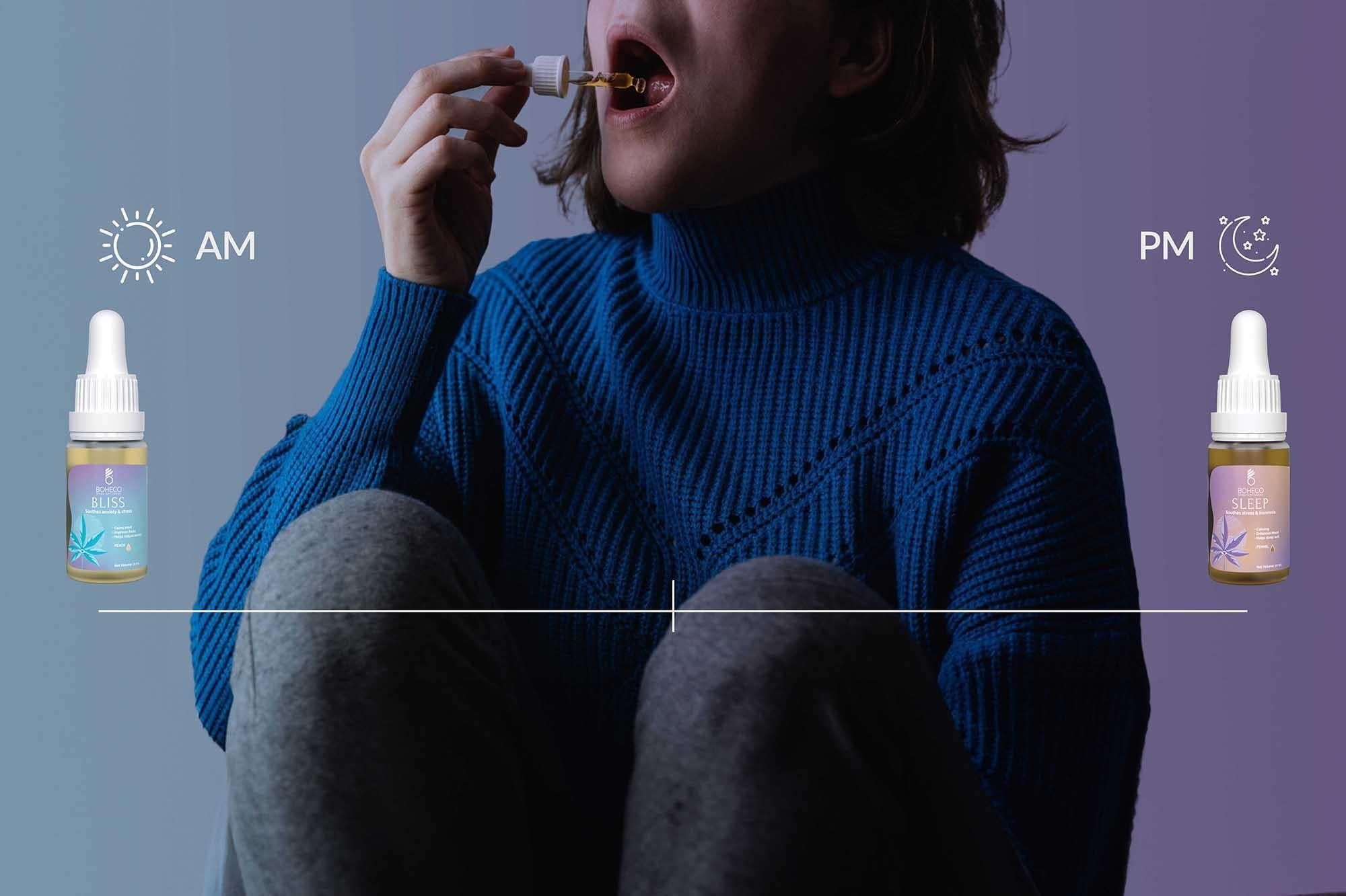 Boheco - Mental Health Duo | Stress & Anxiety THC + CBD Oil All Rounder.