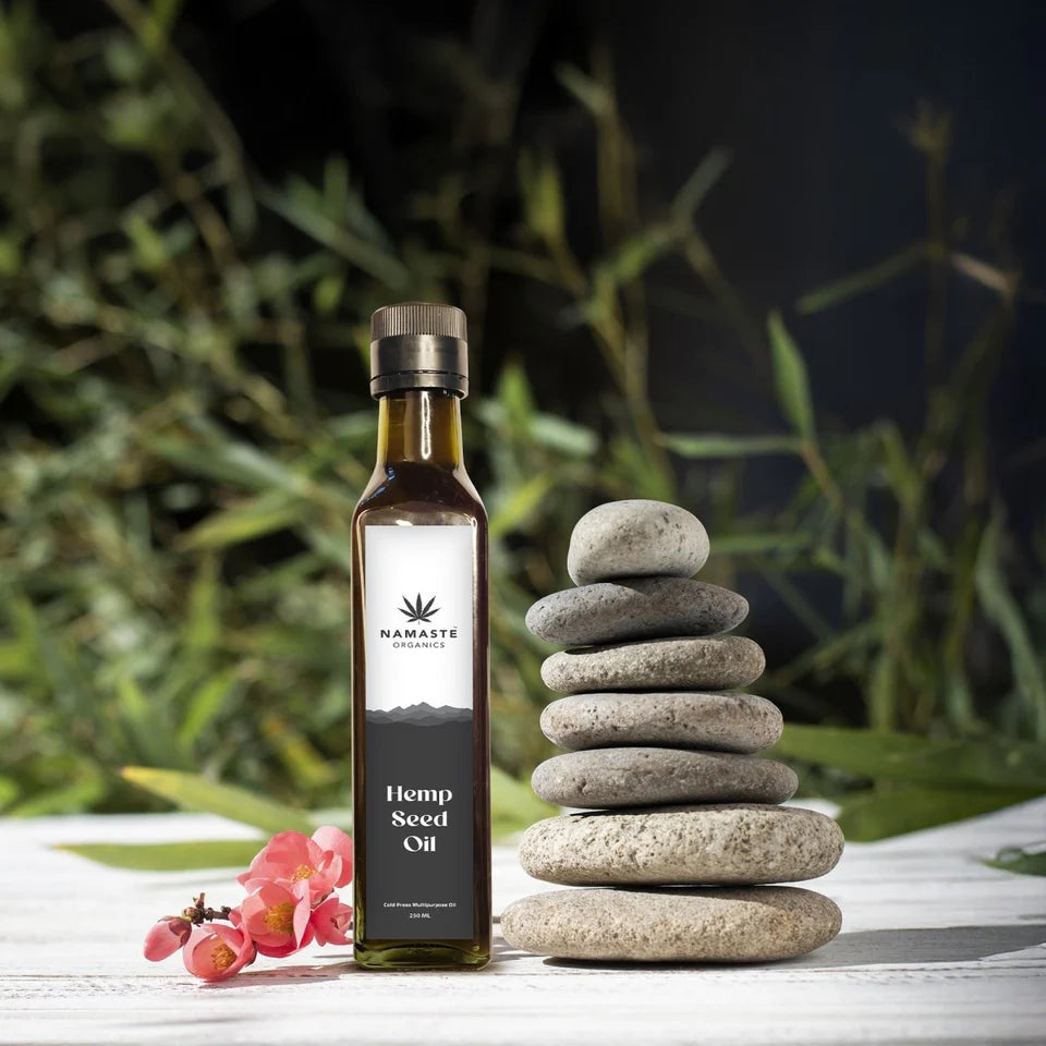 Namaste Organics Cold-Pressed Hemp Seed Oil 250ml | Skin, Hair & Nutrition Booster.
