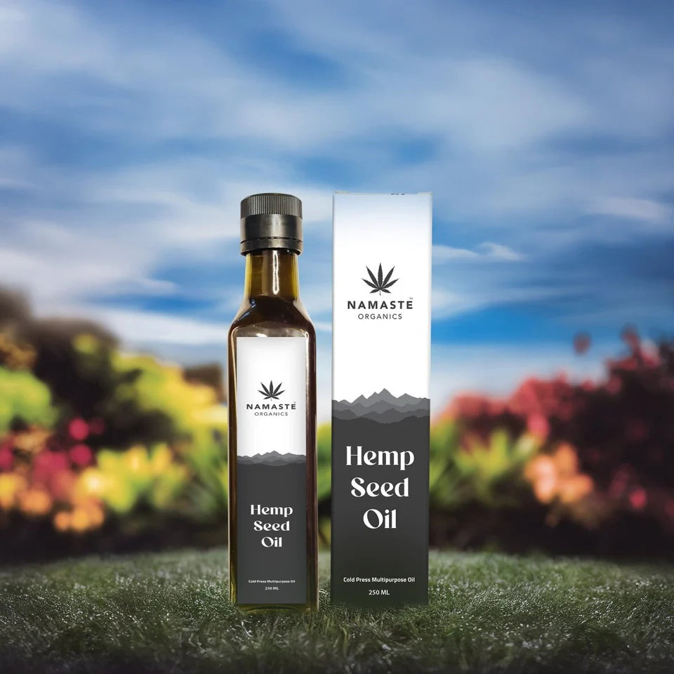 Namaste Organics Cold-Pressed Hemp Seed Oil 250ml | Skin, Hair & Nutrition Booster.