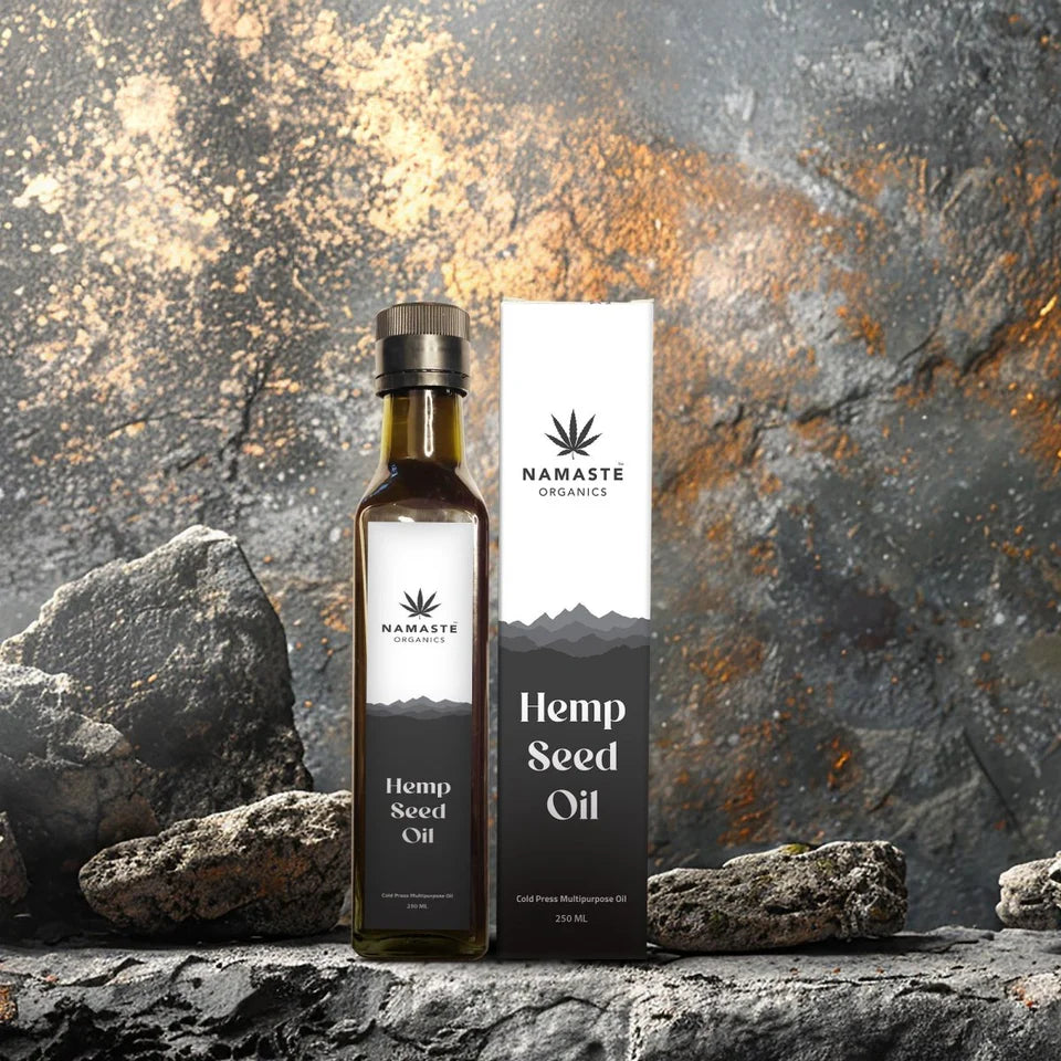 Namaste Organics Cold-Pressed Hemp Seed Oil 250ml | Skin, Hair & Nutrition Booster.