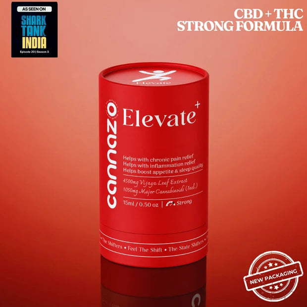 Cannazo Elevate+ Drops (Vijaya Ambrosia) with Naturally Derived CBD & THC for Pain, Sleep & Recovery