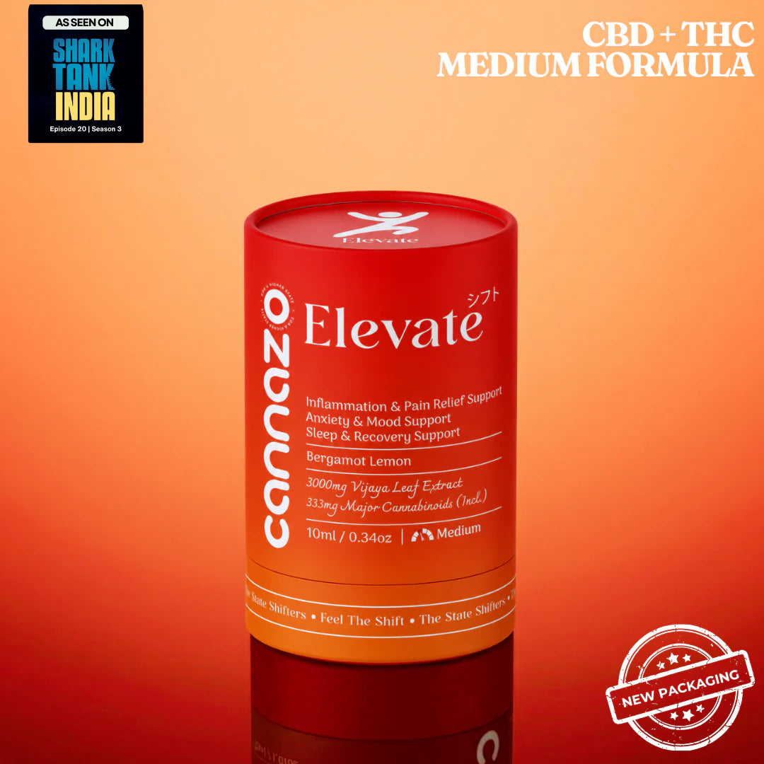 Cannazo Elevate - Naturally Derived CBD + THC Oil | Full-Spectrum Pain & Sleep Support | 15 mL