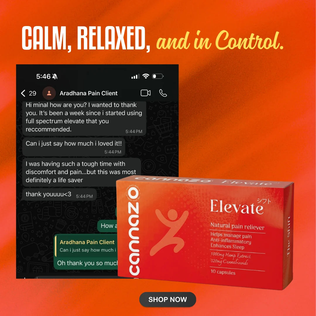 Cannazo Elevate+ Pain Capsules 100mg | Full Spectrum Vijaya Leaf Extract Capsules for Pain Relief & Muscle Recovery