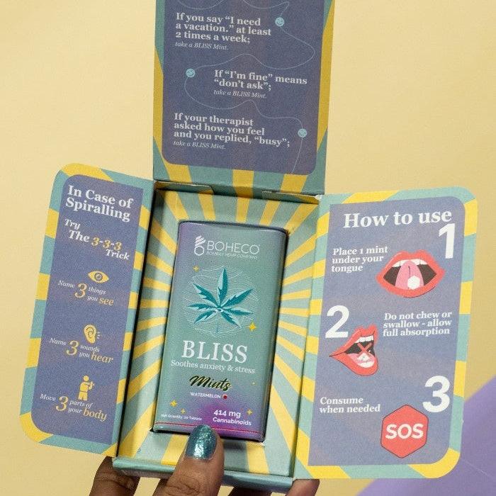 Boheco Bliss Mints (20mg CBD) - For Anxiety Relief and Focus - pack of 20.