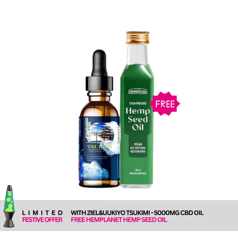 Free Hemplanet Hemp Seed Oil with Ziel&Uukiyo TSUKIMI - 5000mg CBD Oil.