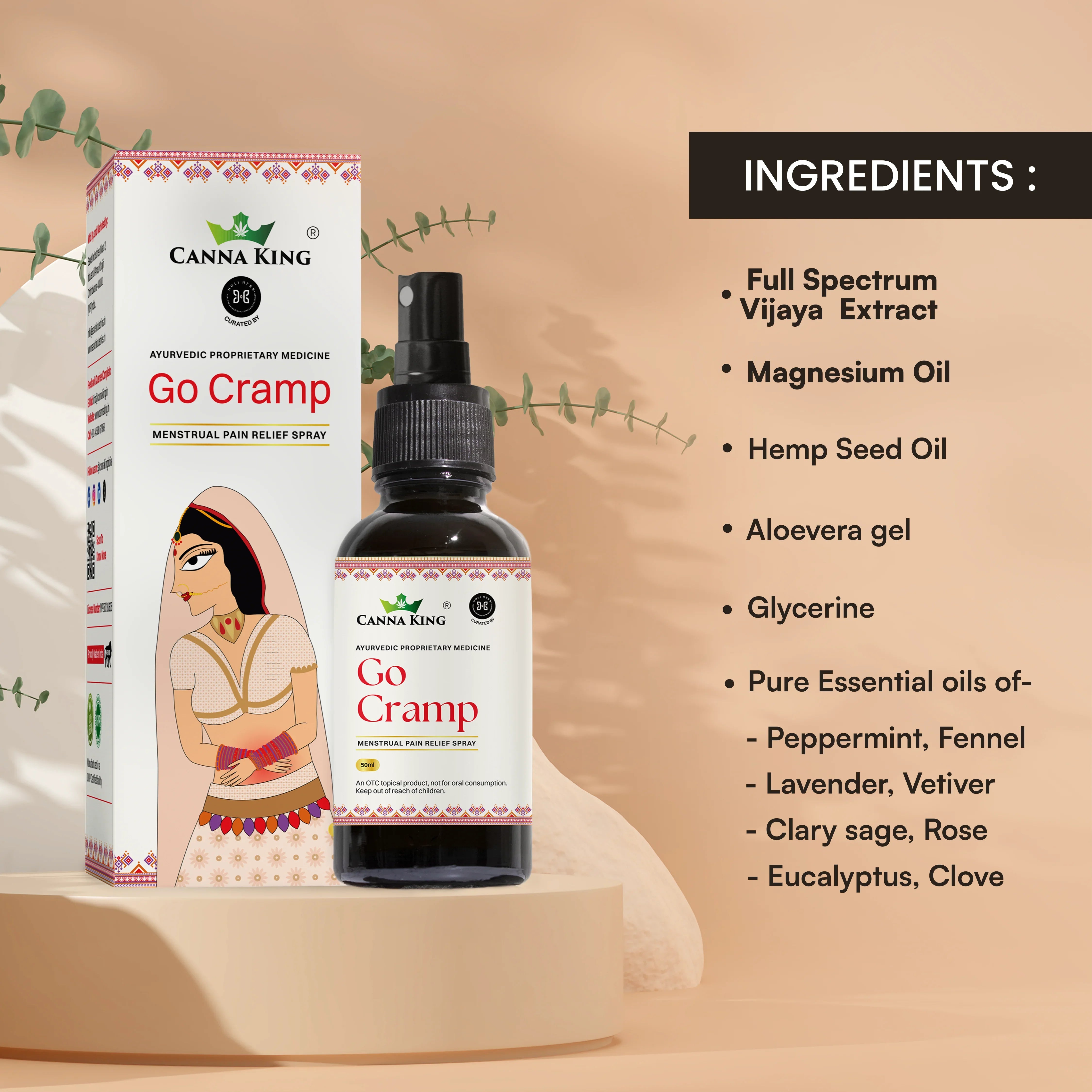 Cannaking- Go Cramp: Menstrual Pain Relief Spray- 50ml