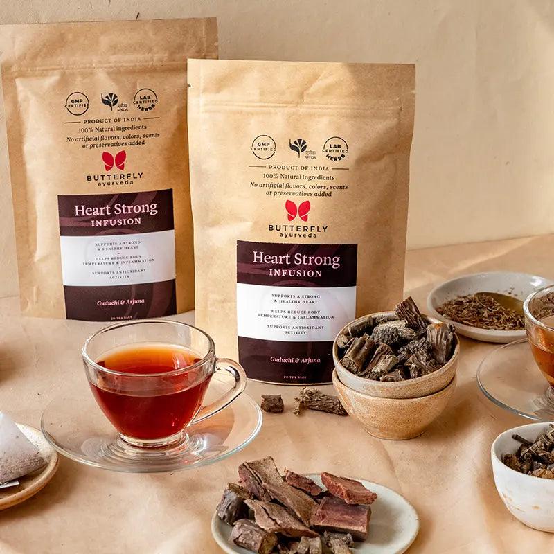 Butterfly Ayurveda- Heart Strong Infusion (20 Tea Bags )Tea & InfusionsButterfly Ayurveda Heart Tea - Heart Health Infusion | Arjuna, Giloy Benefits