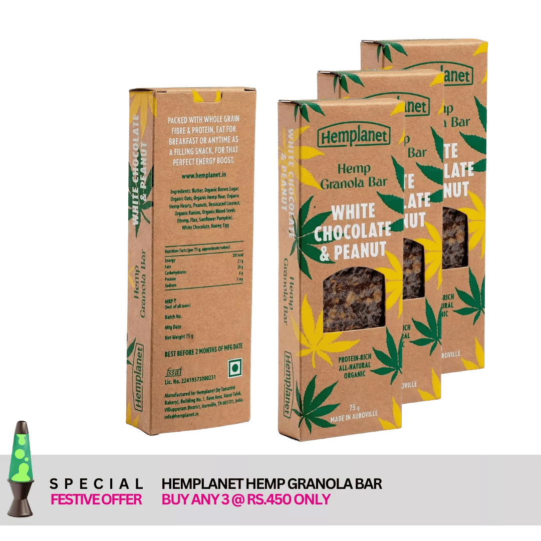 Hemplanet - Hemp Granola Bar (Special Offer - Buy Any 3 @450/-)Hemp BarsHemp Granola Bar - Plant Based Hemp Protein Bars | CBD Store India