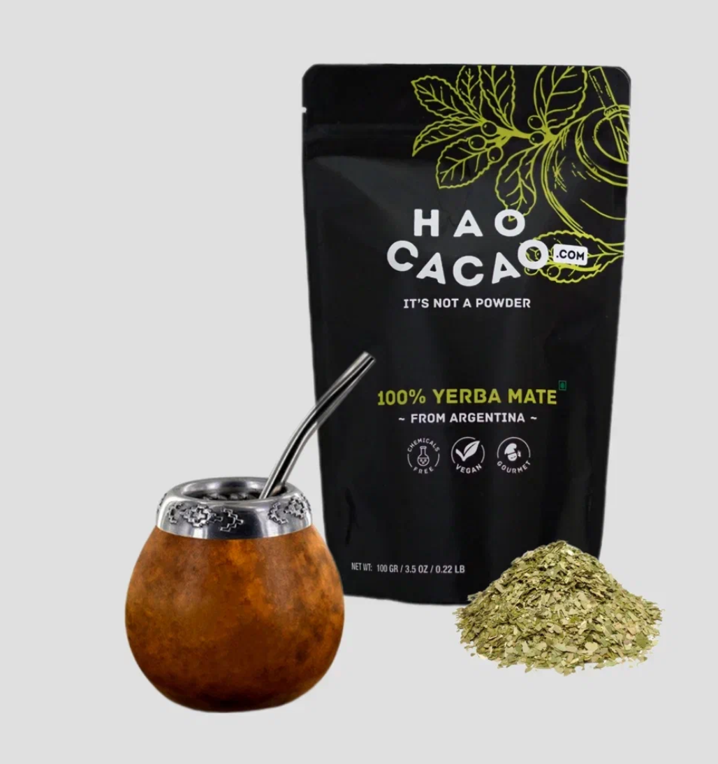 HAOCACAO Yerba Mate (from Argentina) -Traditional Energetic Brewing Drink (Very different from Chai)