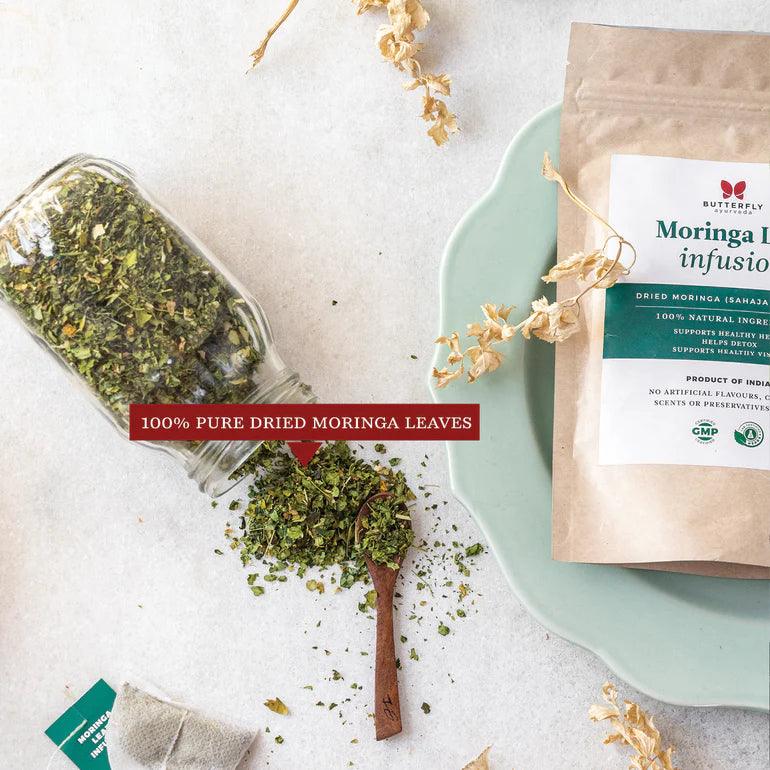 Butterfly Ayurveda Moringa Infusion | Tea for Eye & Skin Health.