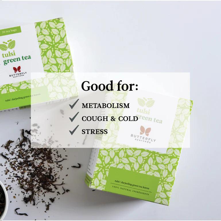 Butterfly Ayurveda- Tulsi Green TeaTea & InfusionsButterfly Ayurveda Tulsi Green Tea - Immunity Booster | Antioxidants, Metabolism, Stress Relief