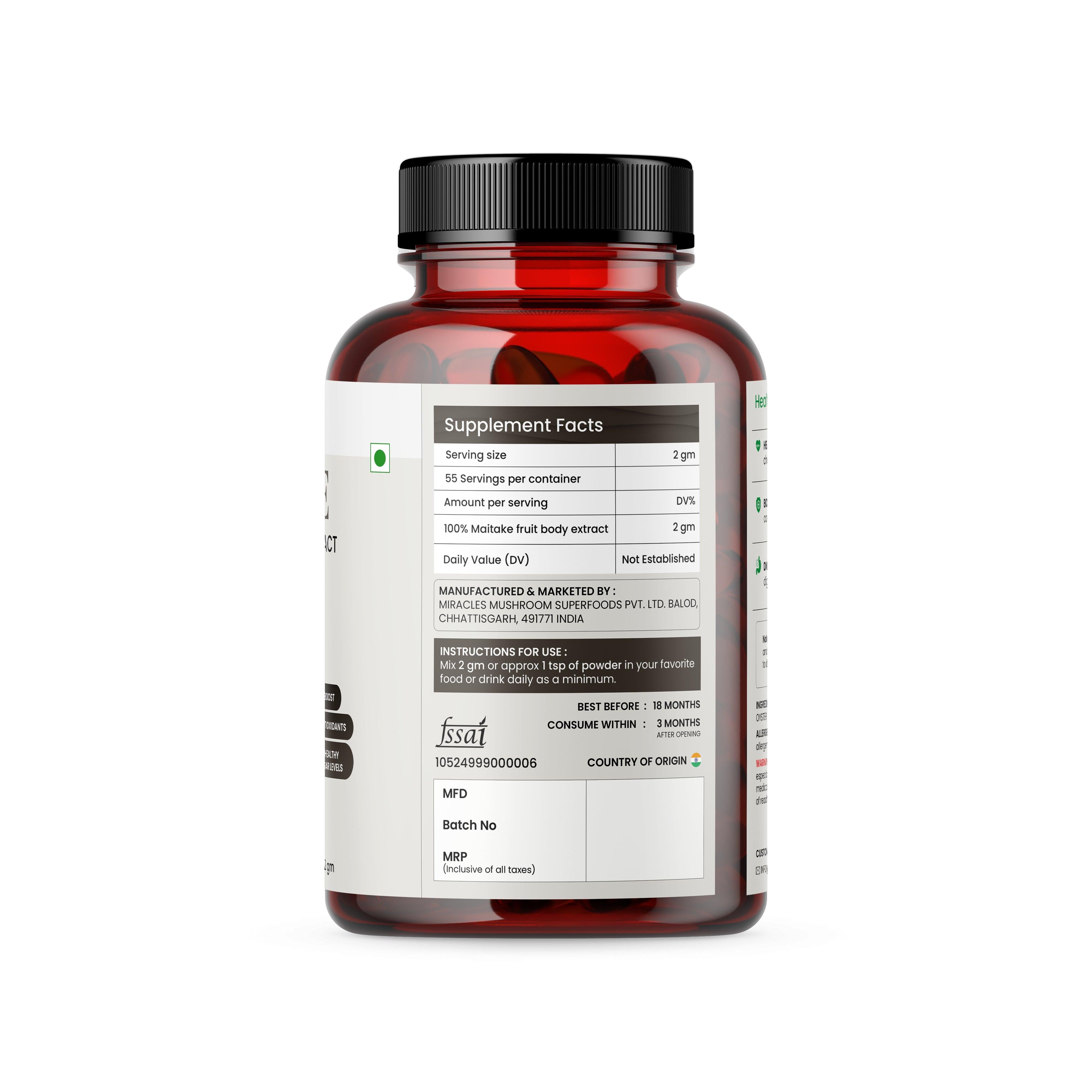 Miracles Mushroom - Maitake Extract Powder - 110g.