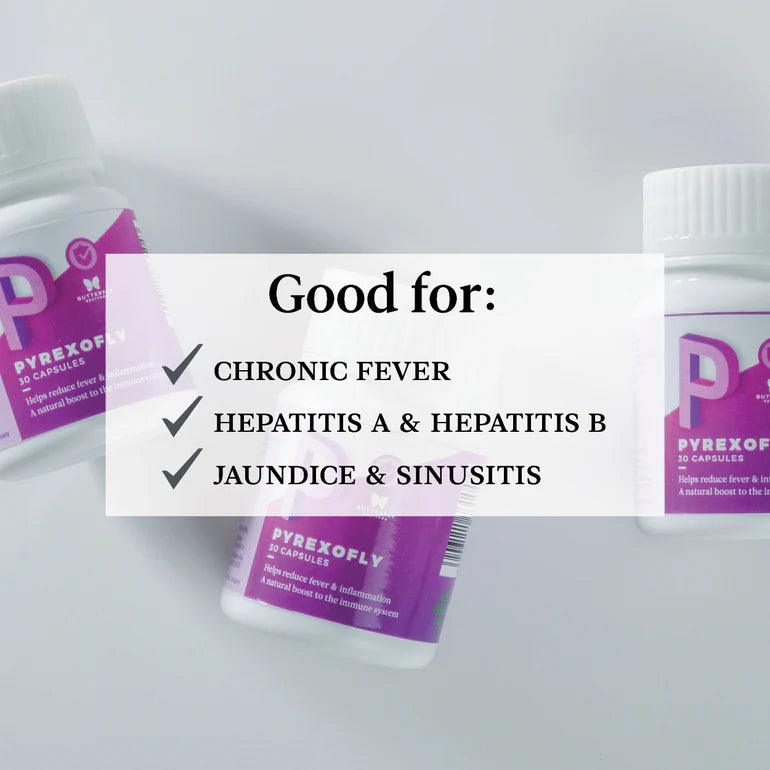 Butterfly Ayurveda- Pyrexofly - Fever MedicineCapsulesFever Medicine - Ayurvedic Relief | Immune Support