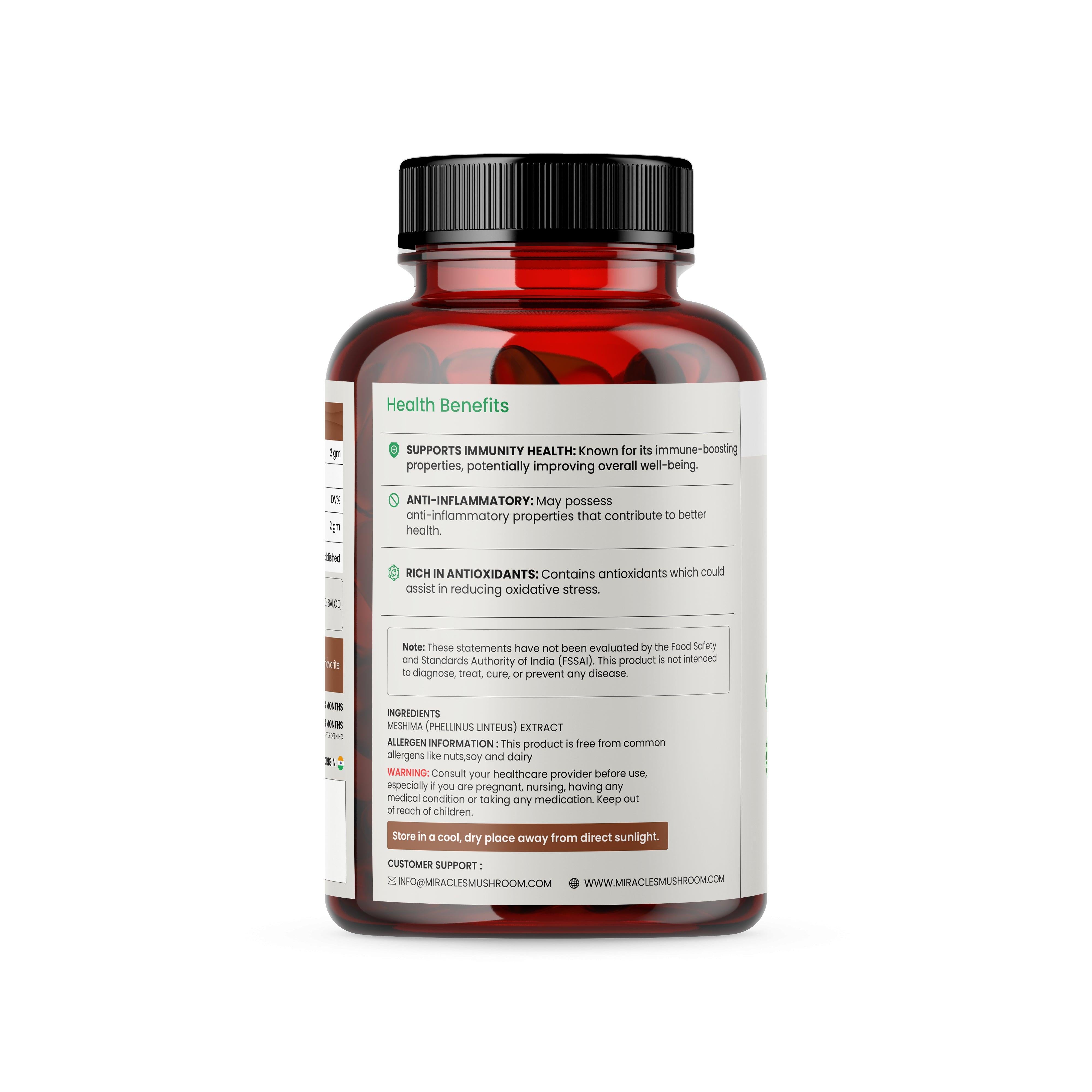 Miracles Mushroom - Meshima Extract Powder - 110g.